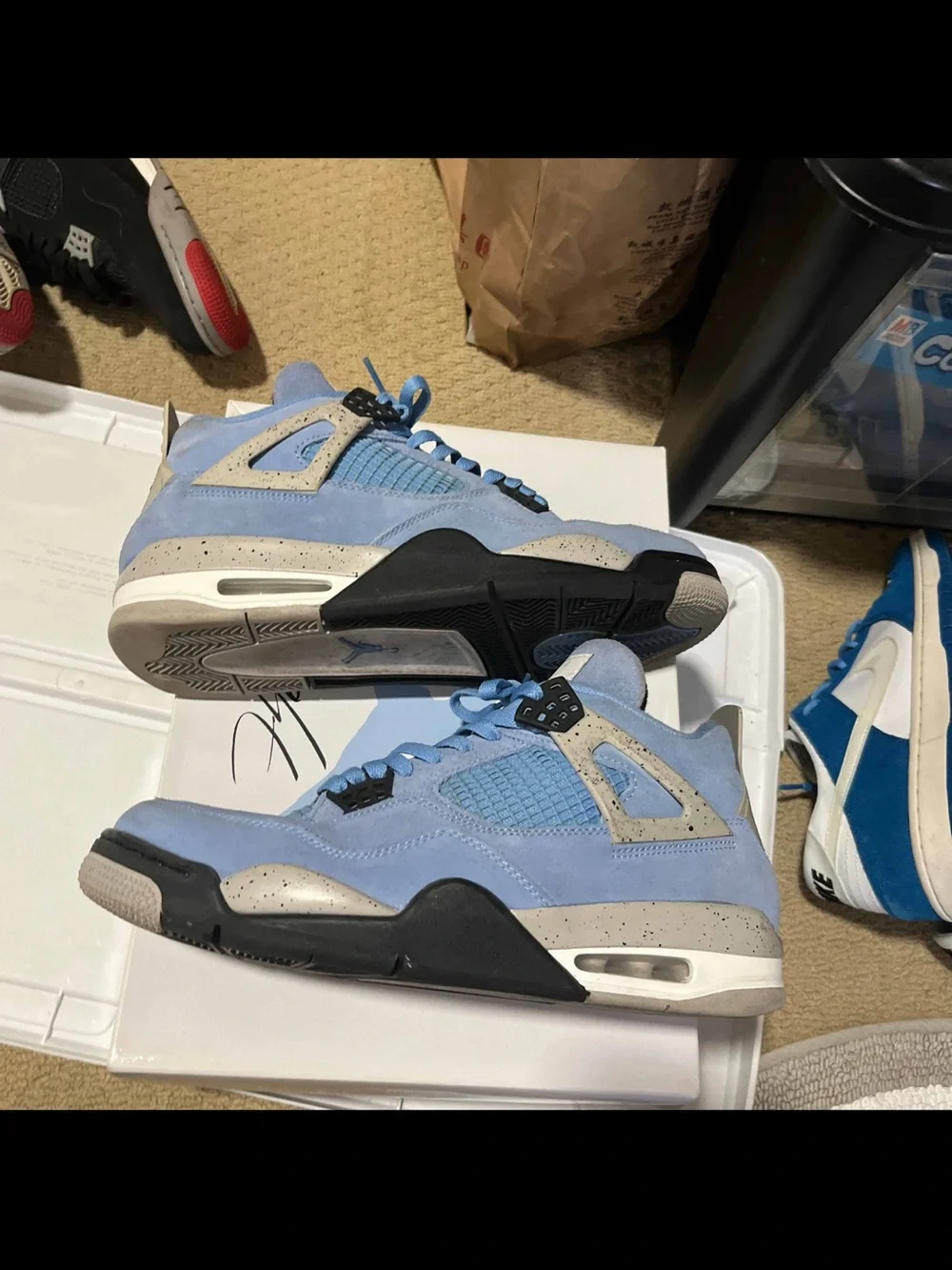 Nike Air Jordan 4 Retro University Blue 2021 CT8527-400 Men's Sz 10.5 UNC